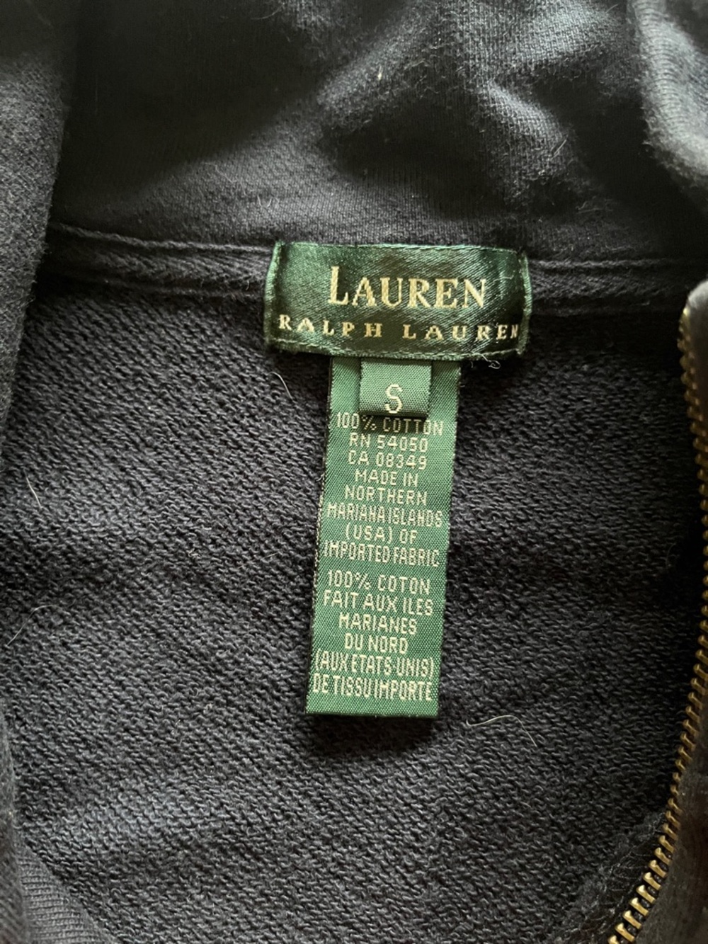 LAUREN Ralph Lauren Navy Cotton Zip-Up Hoodie